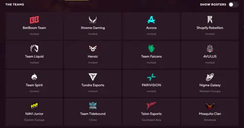 Участники турнира PGL Wallachia Season 4