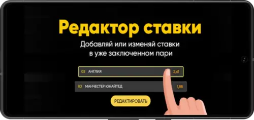 Редактирование ставки в БК