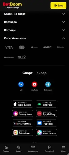 Способы пополнения счета в БетБум