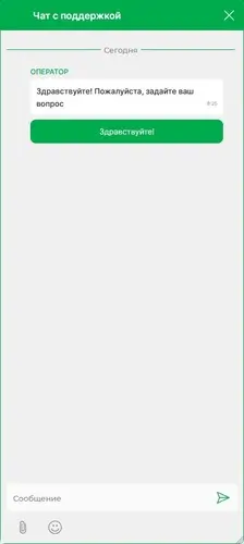 Онлайн чат с оператором техподдержки