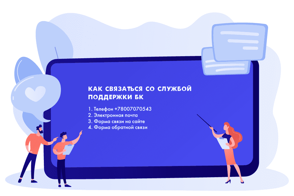 Как связаться со службой поддержки БК