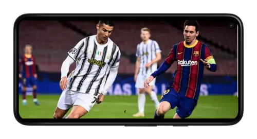 Борьба Месси и Роналду в футбольном матче на Betteam.pro