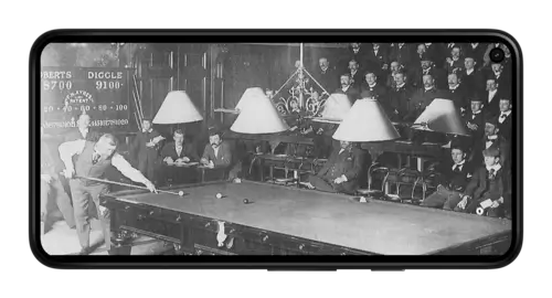 Старое фото игры в английский бильярд на Betteam.pro