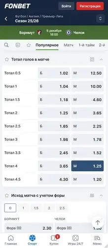Тотал меньше 4 в букмекерской линии